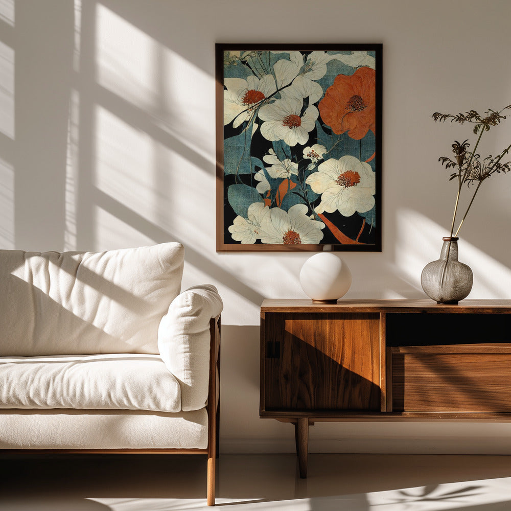 Asian Flowers Poster